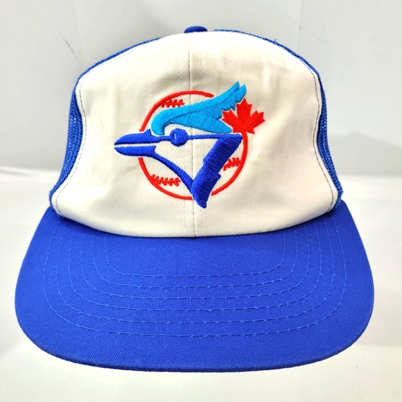 VTG MLB TORONTO BLUE JAYS SNAPBACK TRUCKER MESH CAP HAT TED FLETCHER SPORTS OS - Picture 1 of 14